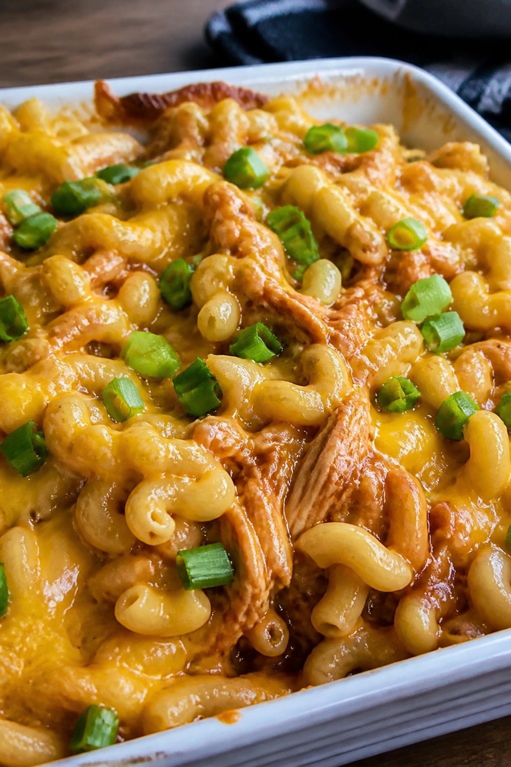 Cheesy BBQ Chicken Mac and Cheese Casserole