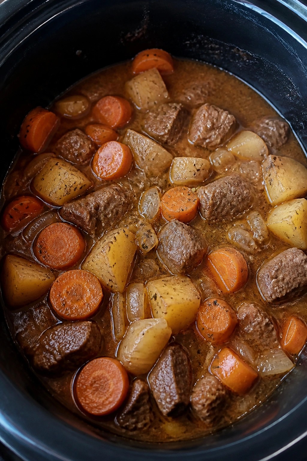 Slow Cooker Classic Beef Stew with Potatoes and Carrots