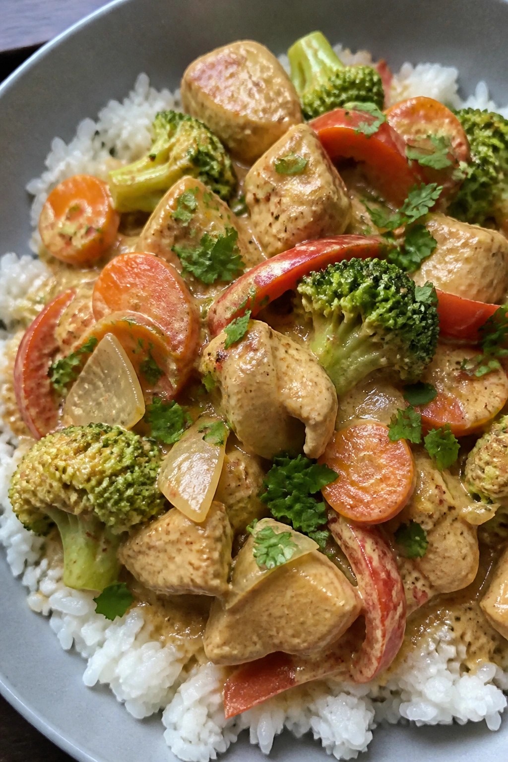 Slow Cooker Coconut Curry Chicken with Vegetables