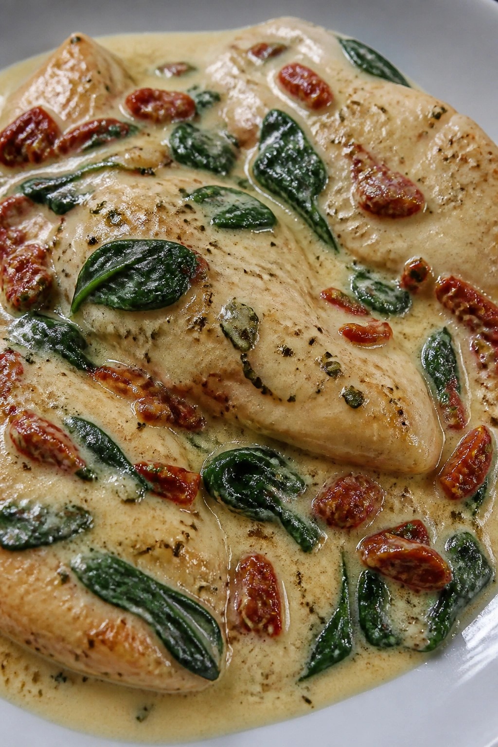 Slow Cooker Creamy Tuscan Chicken with Spinach