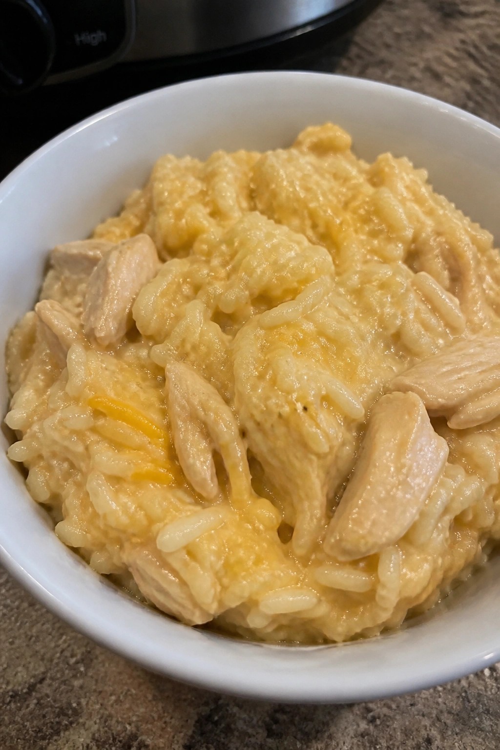 Slow Cooker Chicken and Cheese Rice Casserole