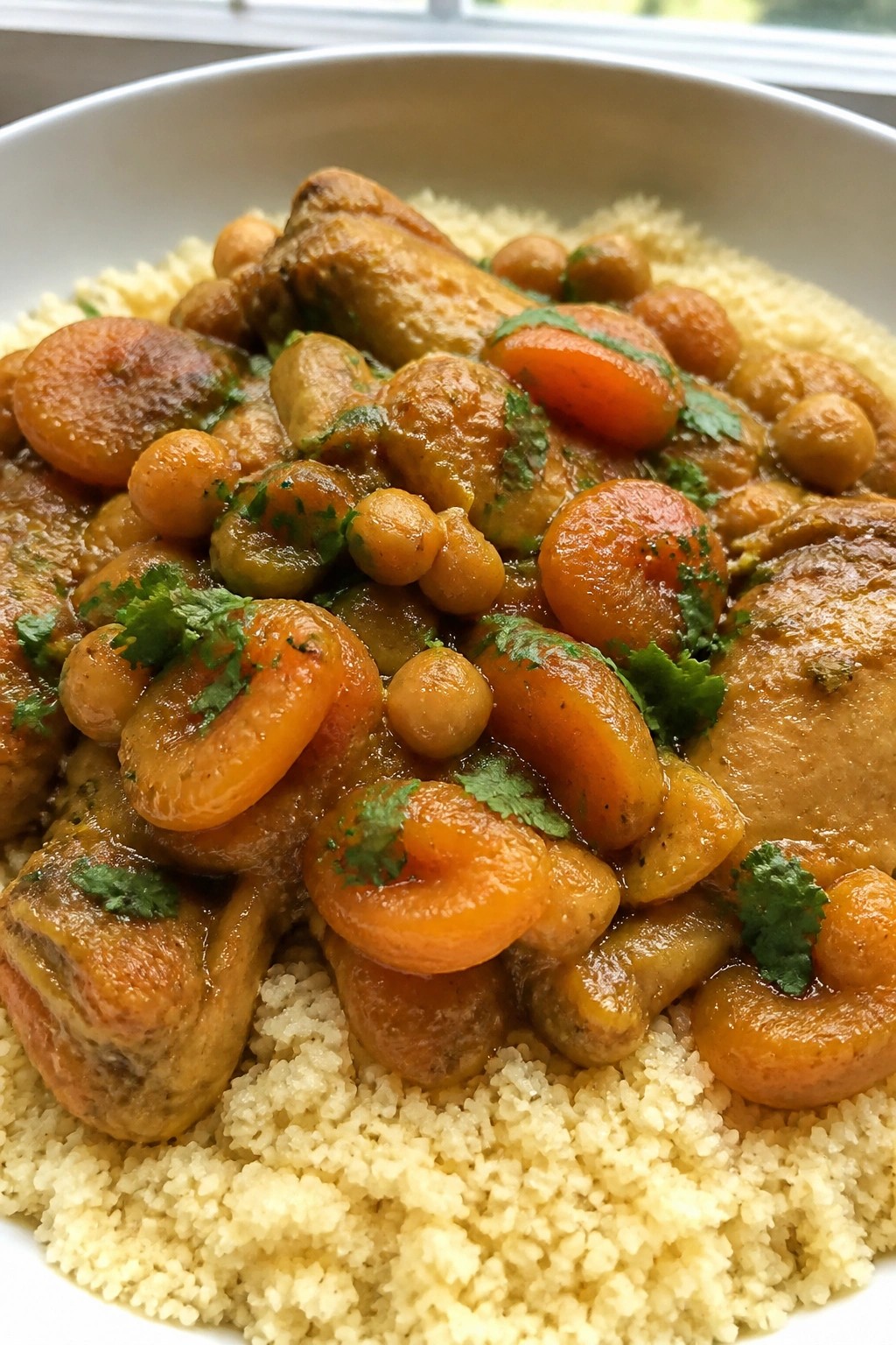 Moroccan Chicken Tagine with Apricots and Couscous