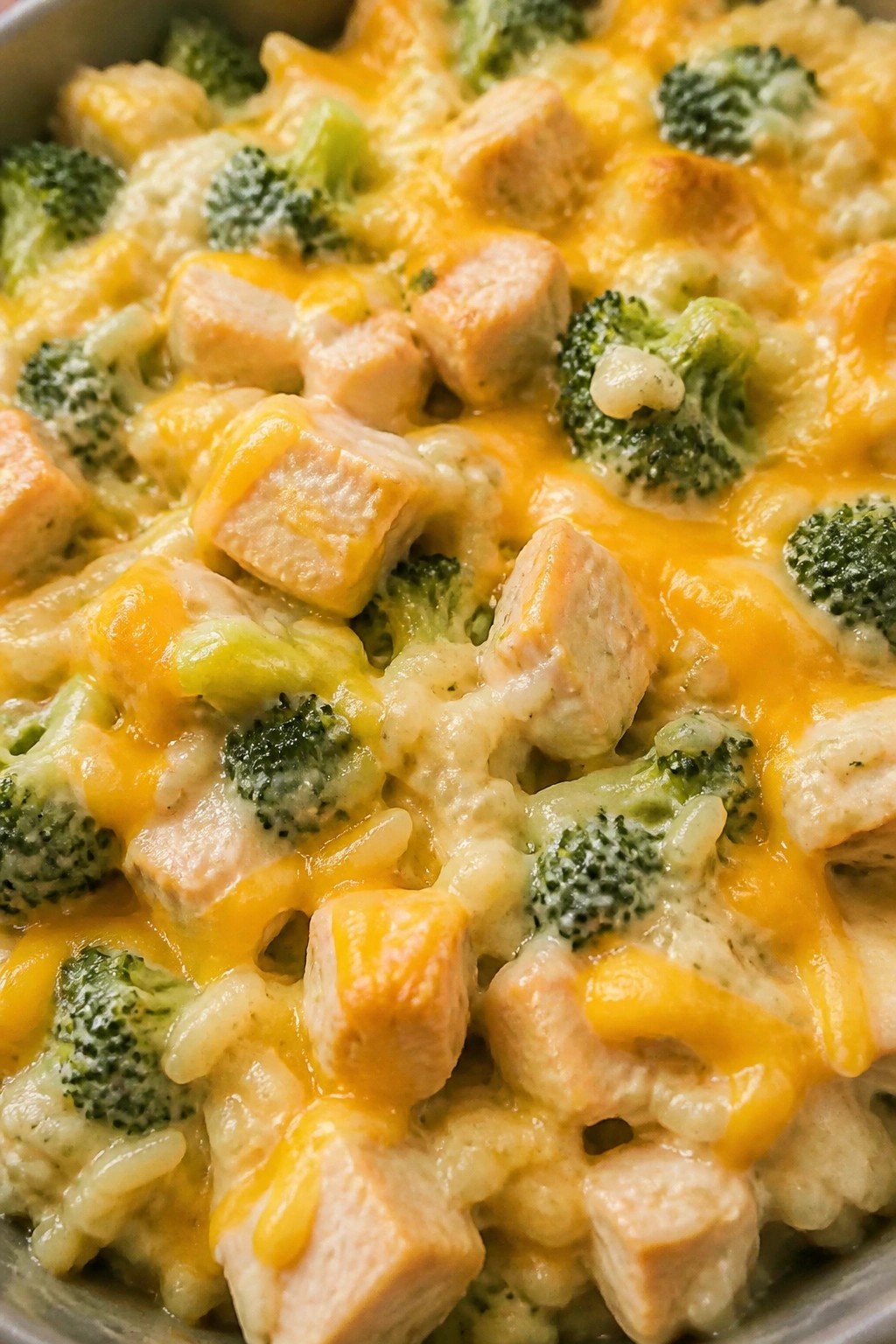 Cheesy Chicken Broccoli Rice Crockpot Casserole