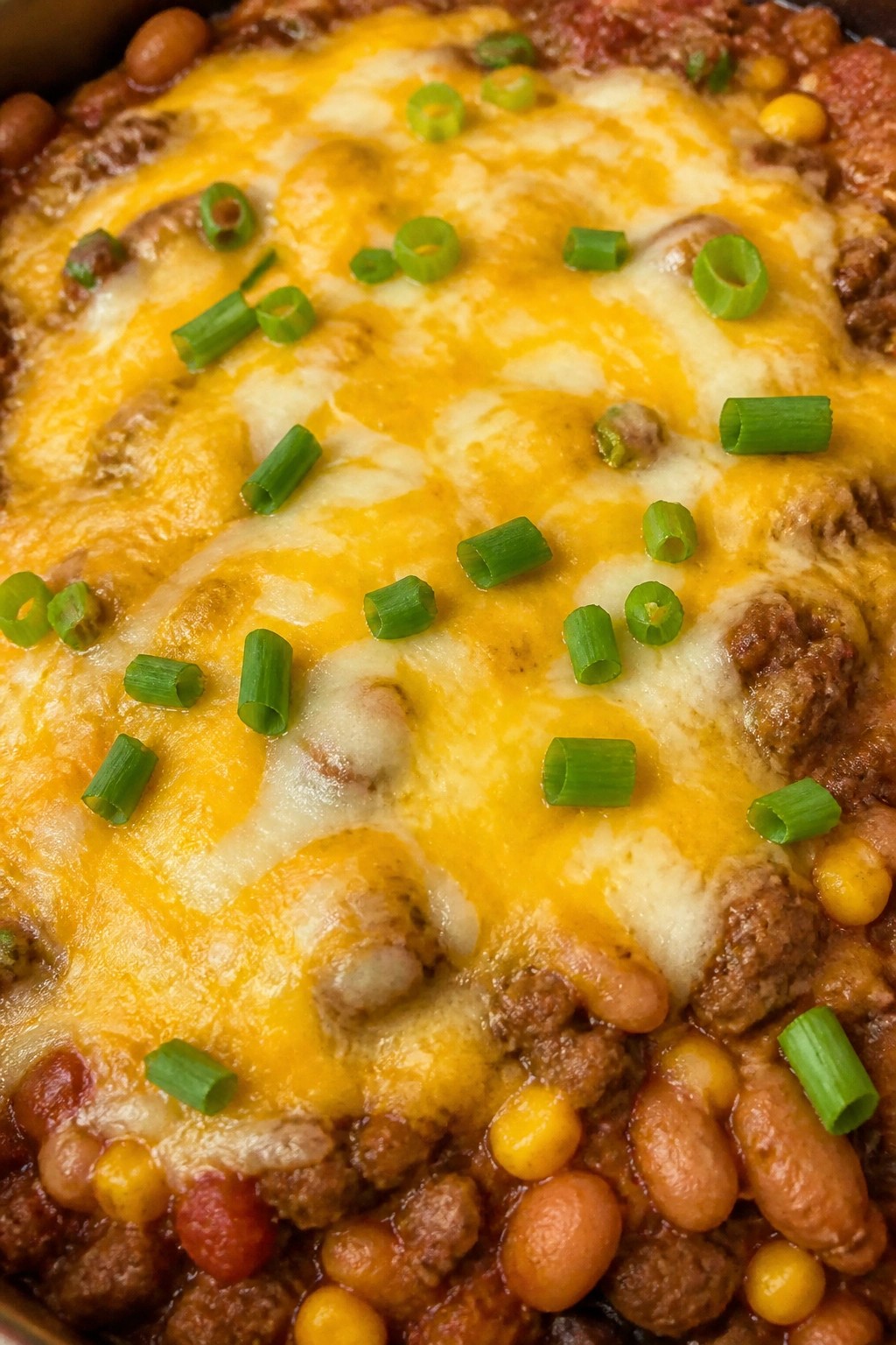 Cheesy Mexican Taco Beef and Bean Crockpot Casserole