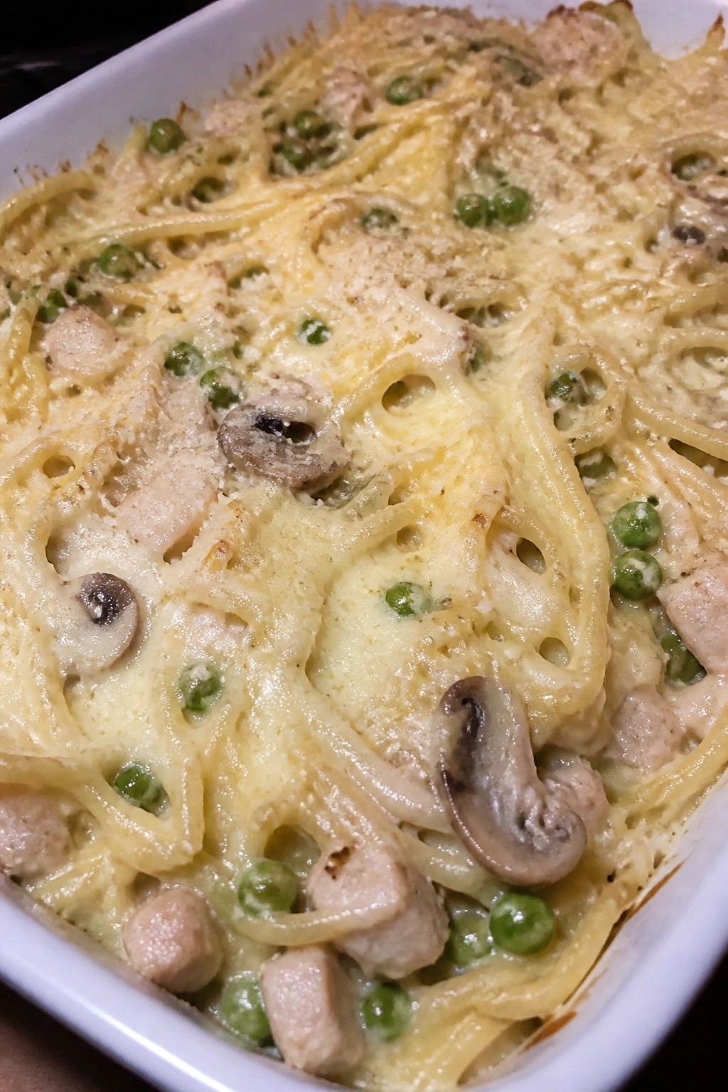 Cheesy Turkey Tetrazzini Crockpot Casserole