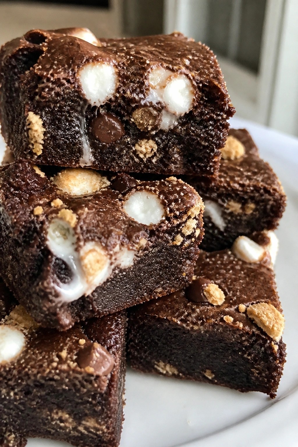 Gooey S'mores Fudge Brownie Bites