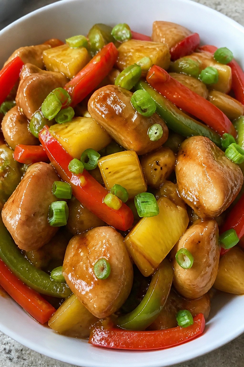 Sweet and Sour Chicken with Pineapple and Peppers