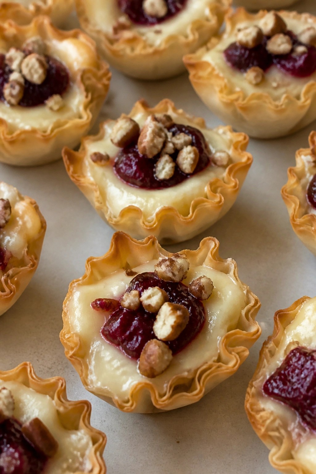 Cranberry Brie Phyllo Cups