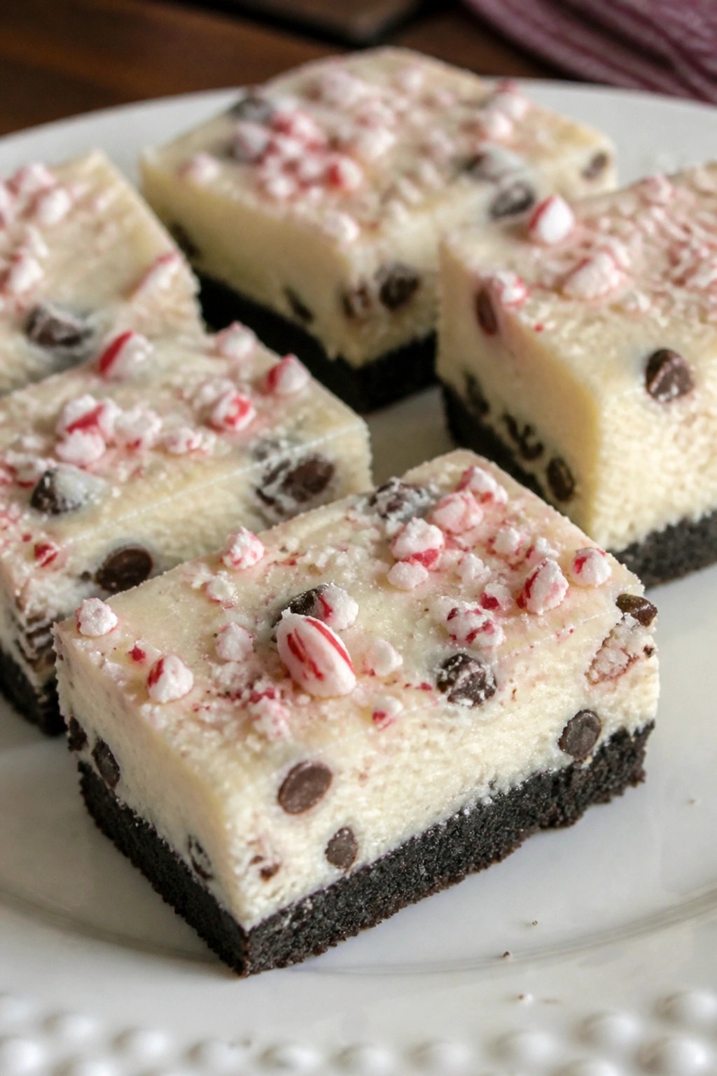 Peppermint Bark Cheesecake Bars