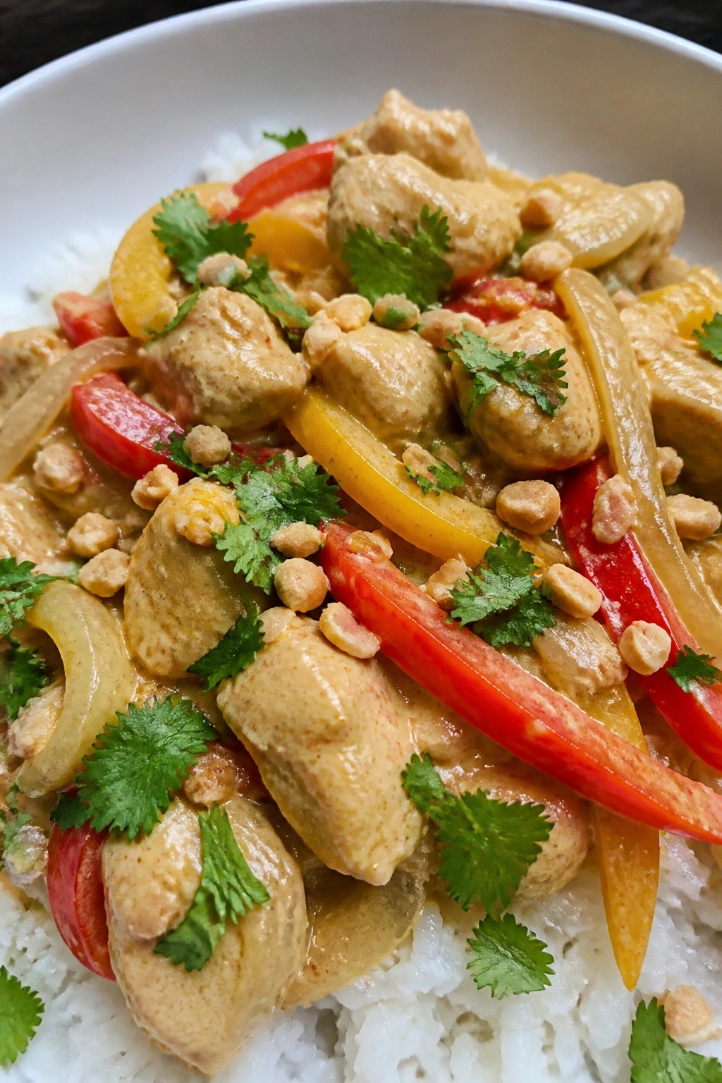 Crockpot Thai Coconut Chicken Curry with Jasmine Rice