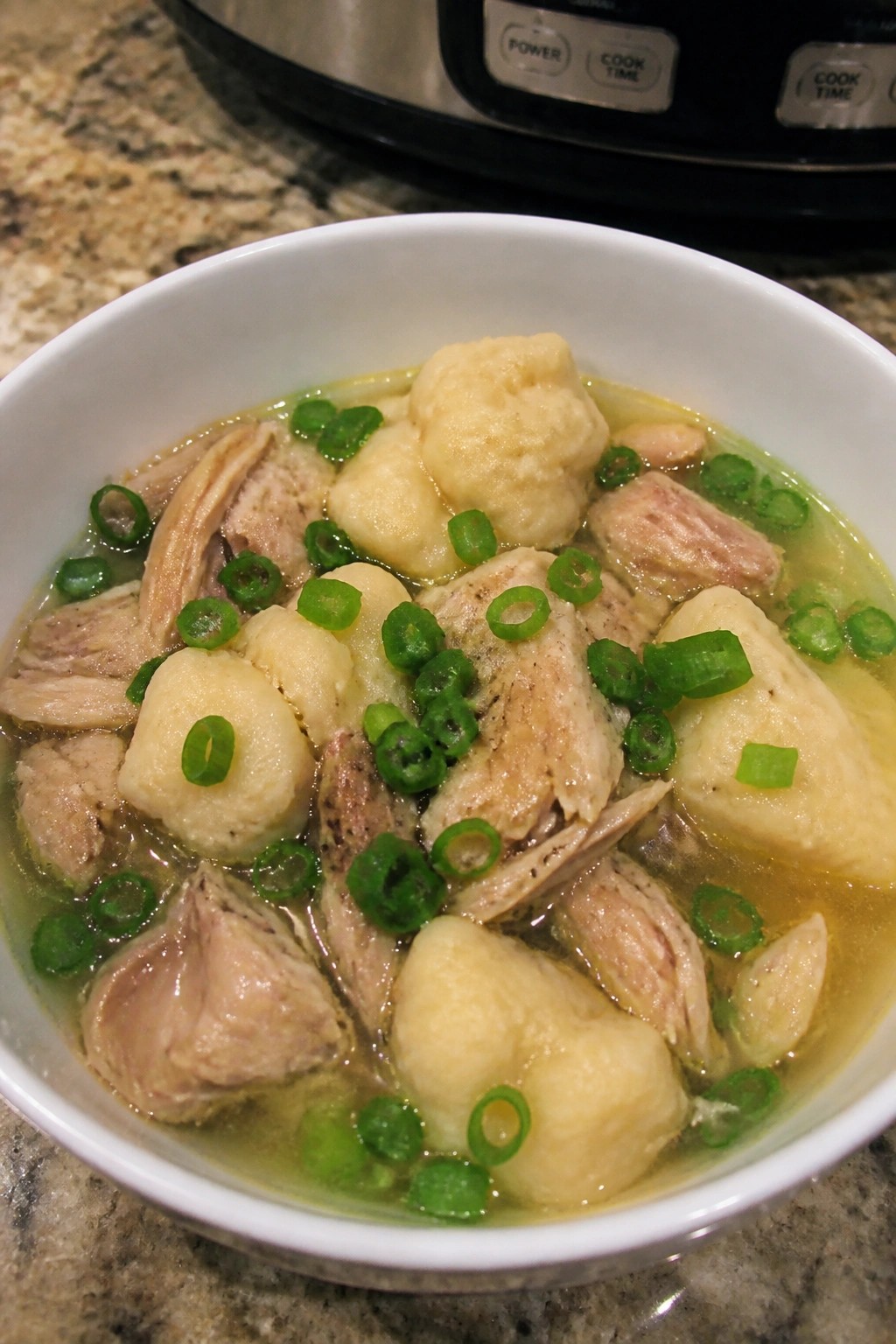 Ginger Scallion Crockpot Chicken and Dumplings
