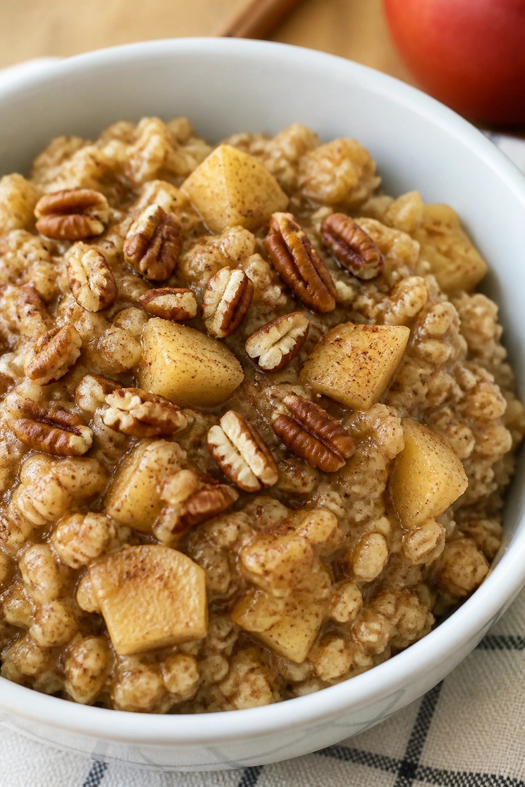 Apple Cinnamon Steel-Cut Oats with Pecans