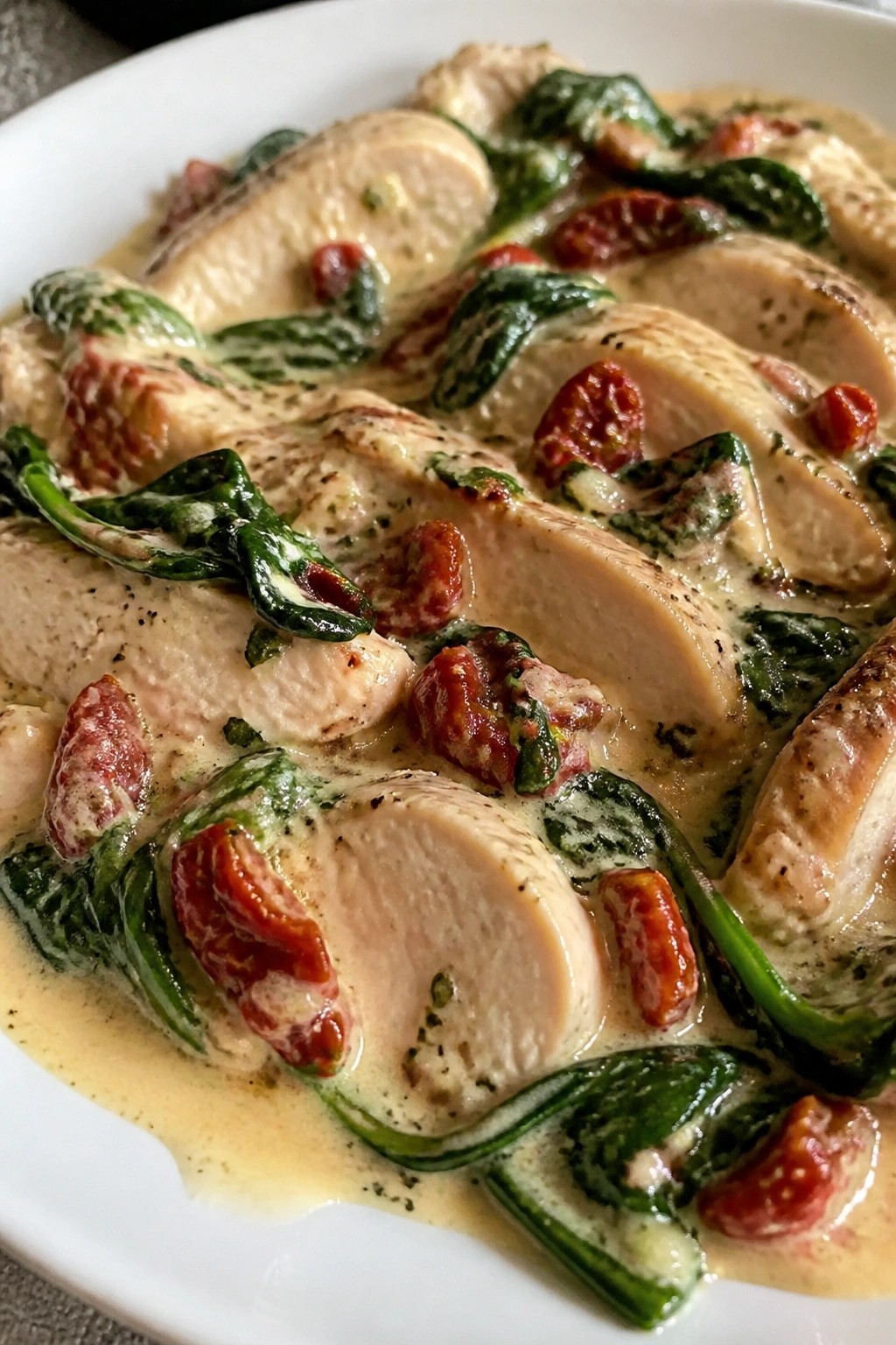 Tuscan Chicken with Spinach and Sun-Dried Tomatoes