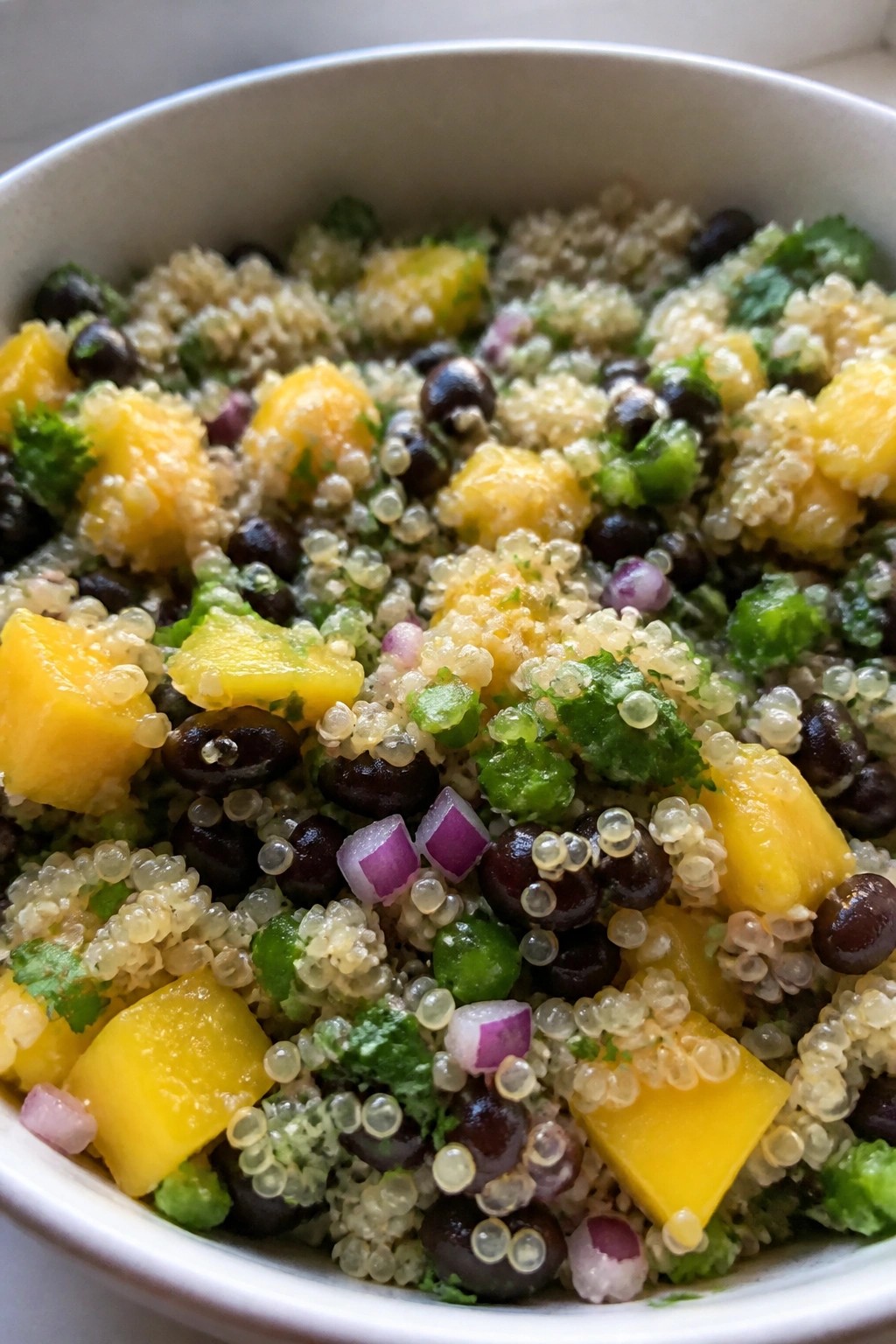 Quinoa Salad with Black Beans, Mango, and Jalapeño