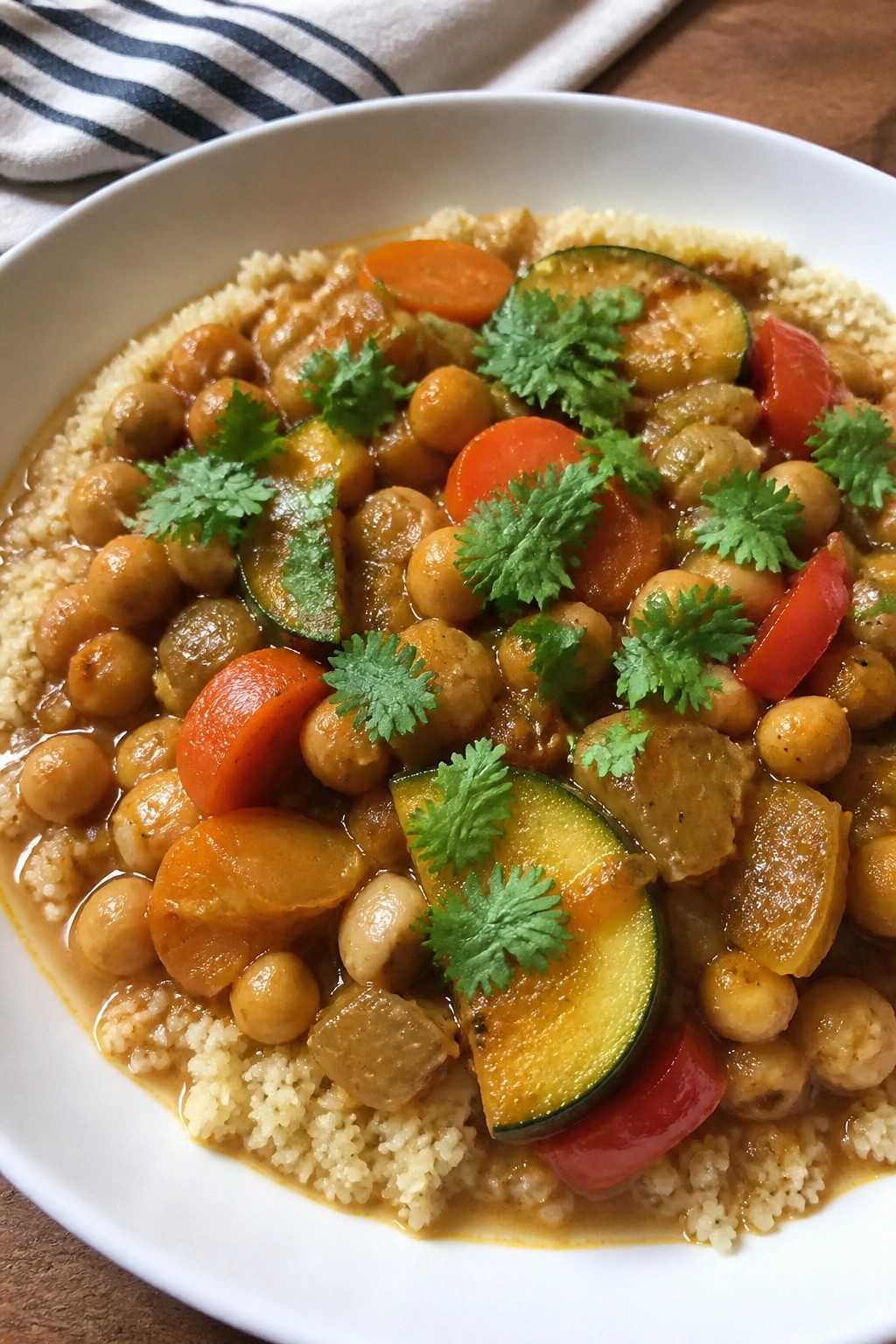 Crockpot Moroccan Chickpea and Vegetable Tagine
