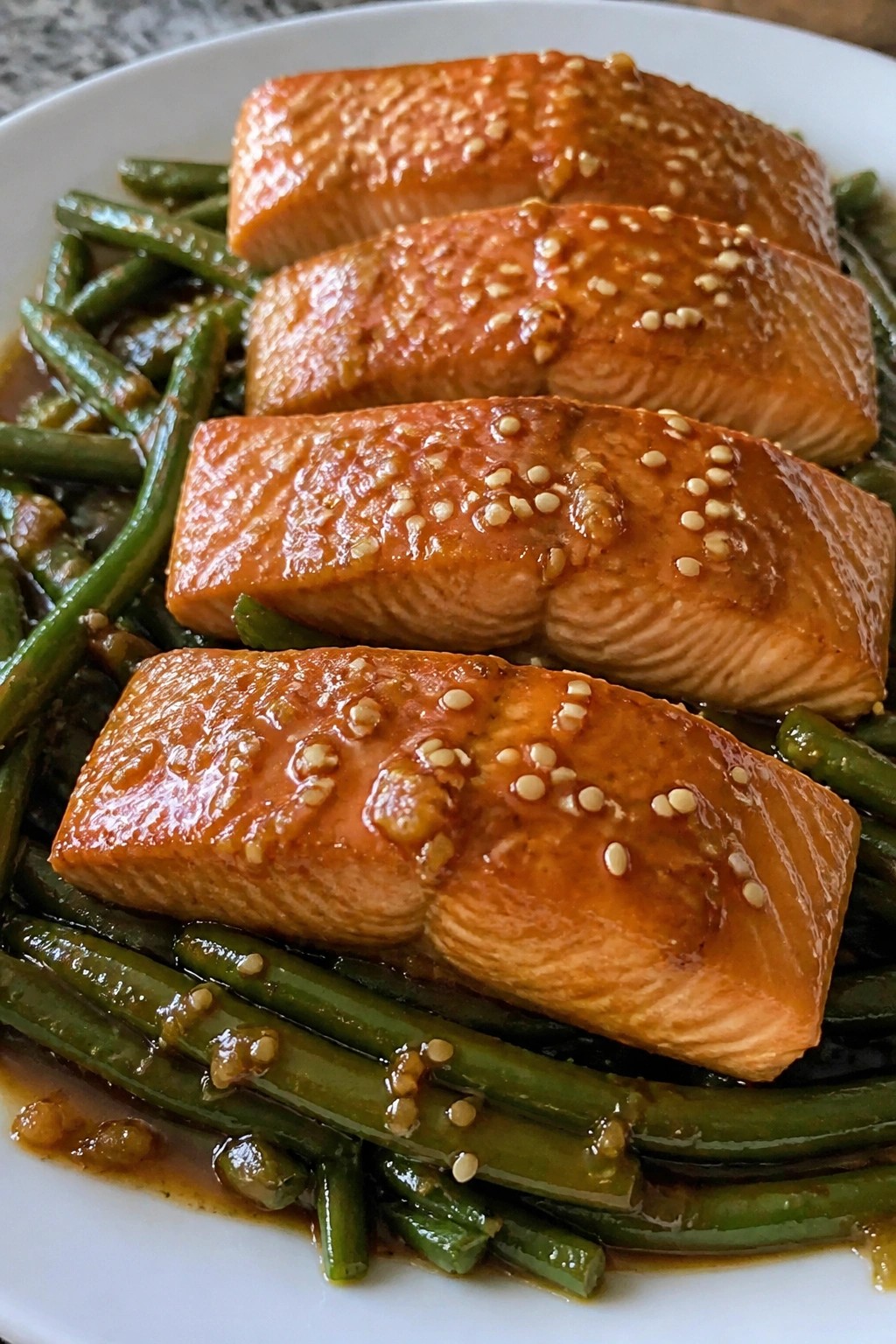 Crockpot Teriyaki Salmon with Green Beans