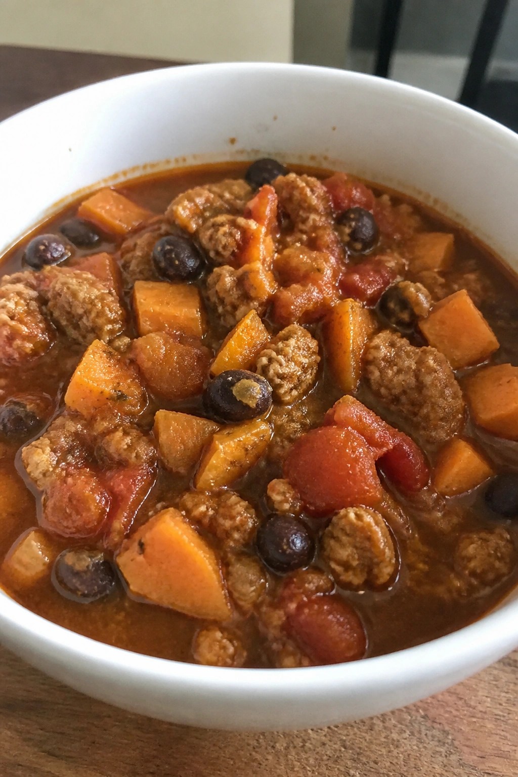 Lazy Crockpot Turkey and Sweet Potato Chili