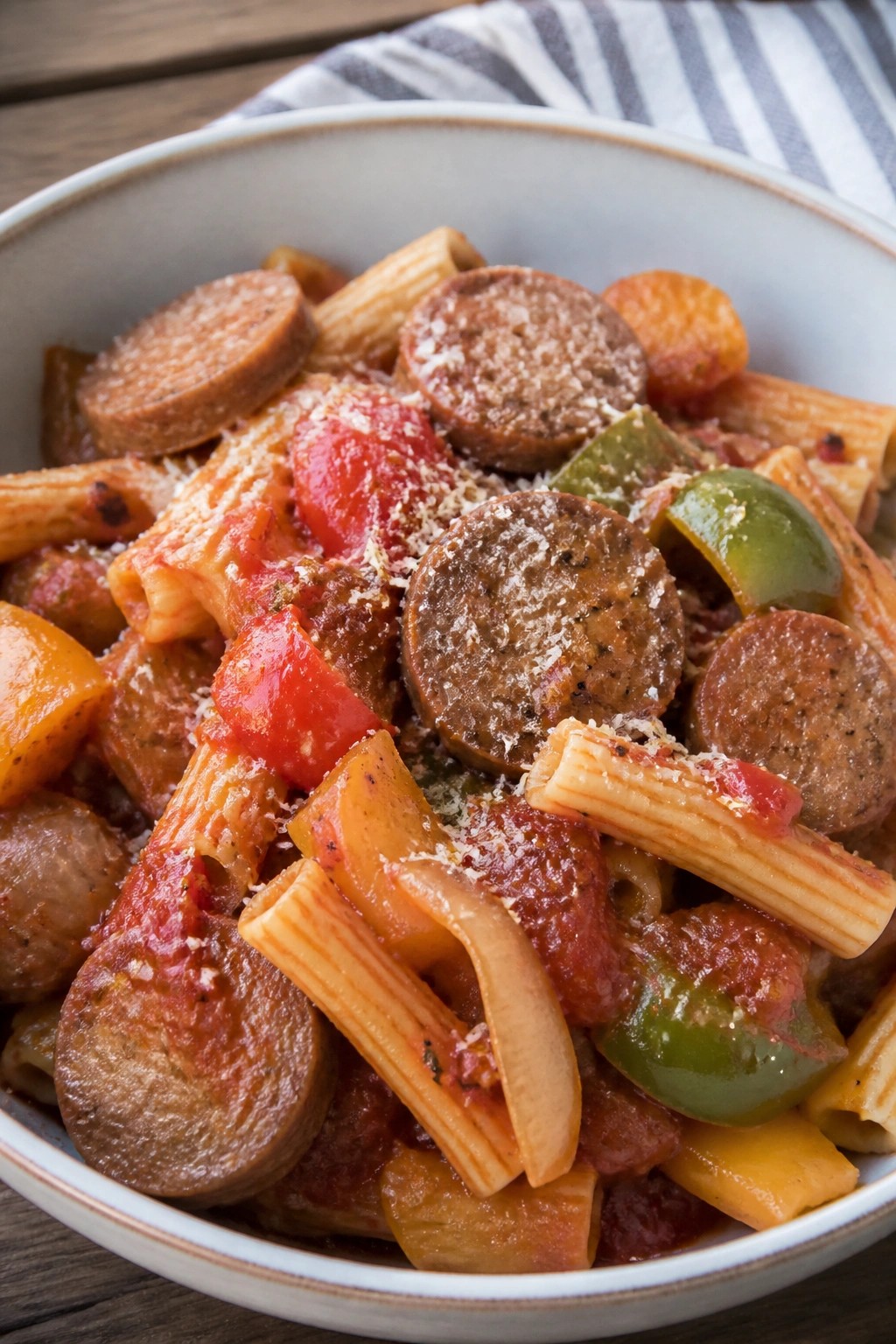 Slow Cooker Italian Sausage and Pepper Pasta