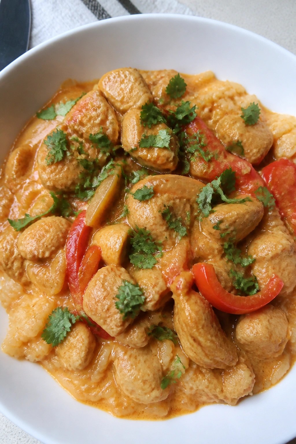 Slow Cooker Thai Coconut Curry Chicken with Jasmine Rice