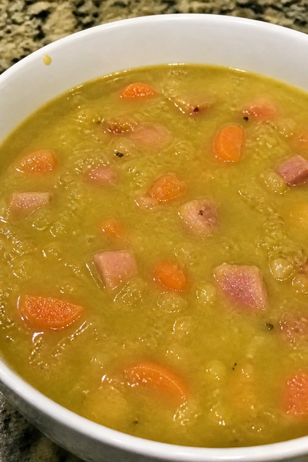 Smoky Split Pea Soup with Ham and Carrots