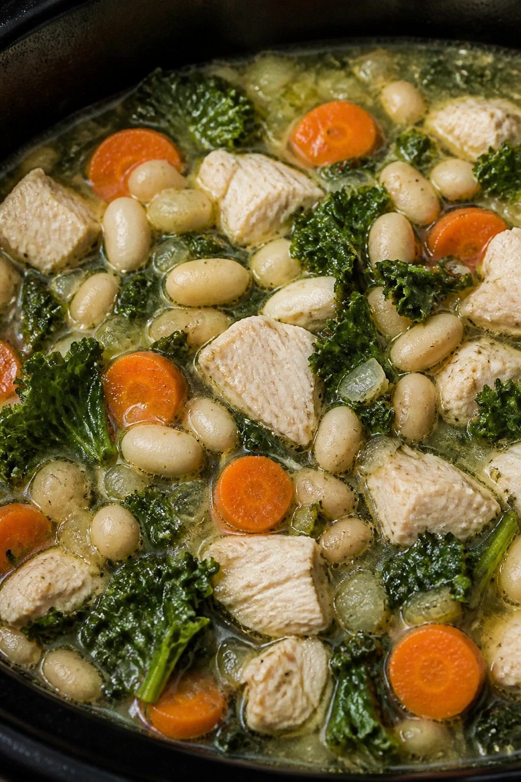 Slow Cooker Turkey and White Bean Stew with Kale