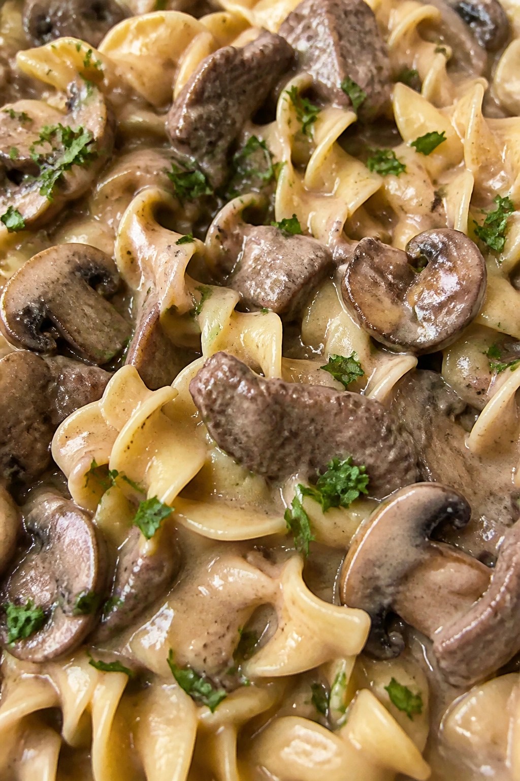 Slow Cooker Beef Stroganoff with Egg Noodles