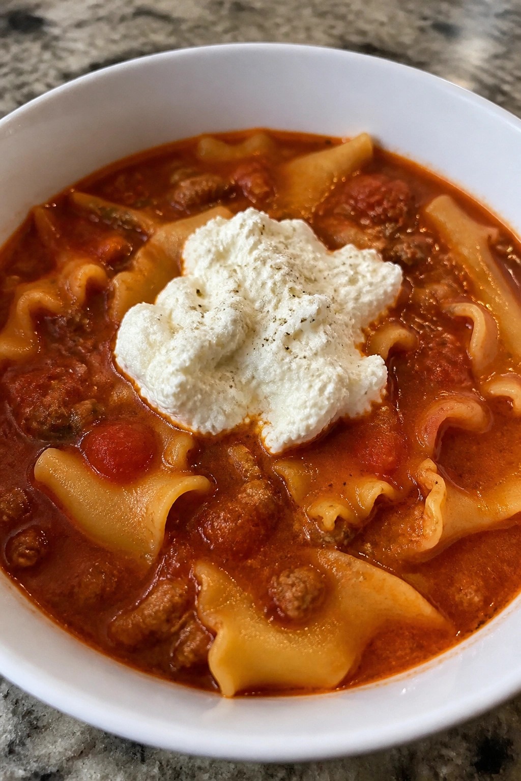 Slow Cooker Lasagna Soup with Ricotta