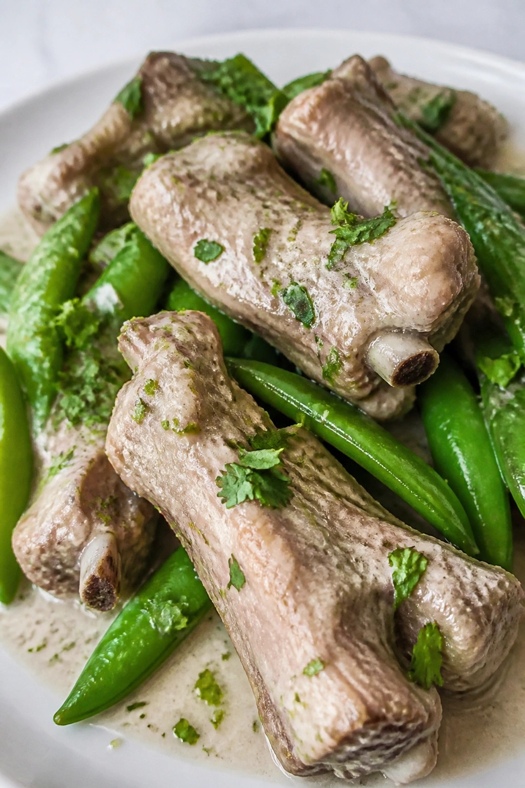 Coconut Lime Pork Ribs with Snap Peas and Cilantro