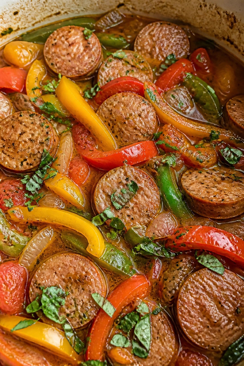 Italian Sausage and Pepper Stew with Fresh Oregano