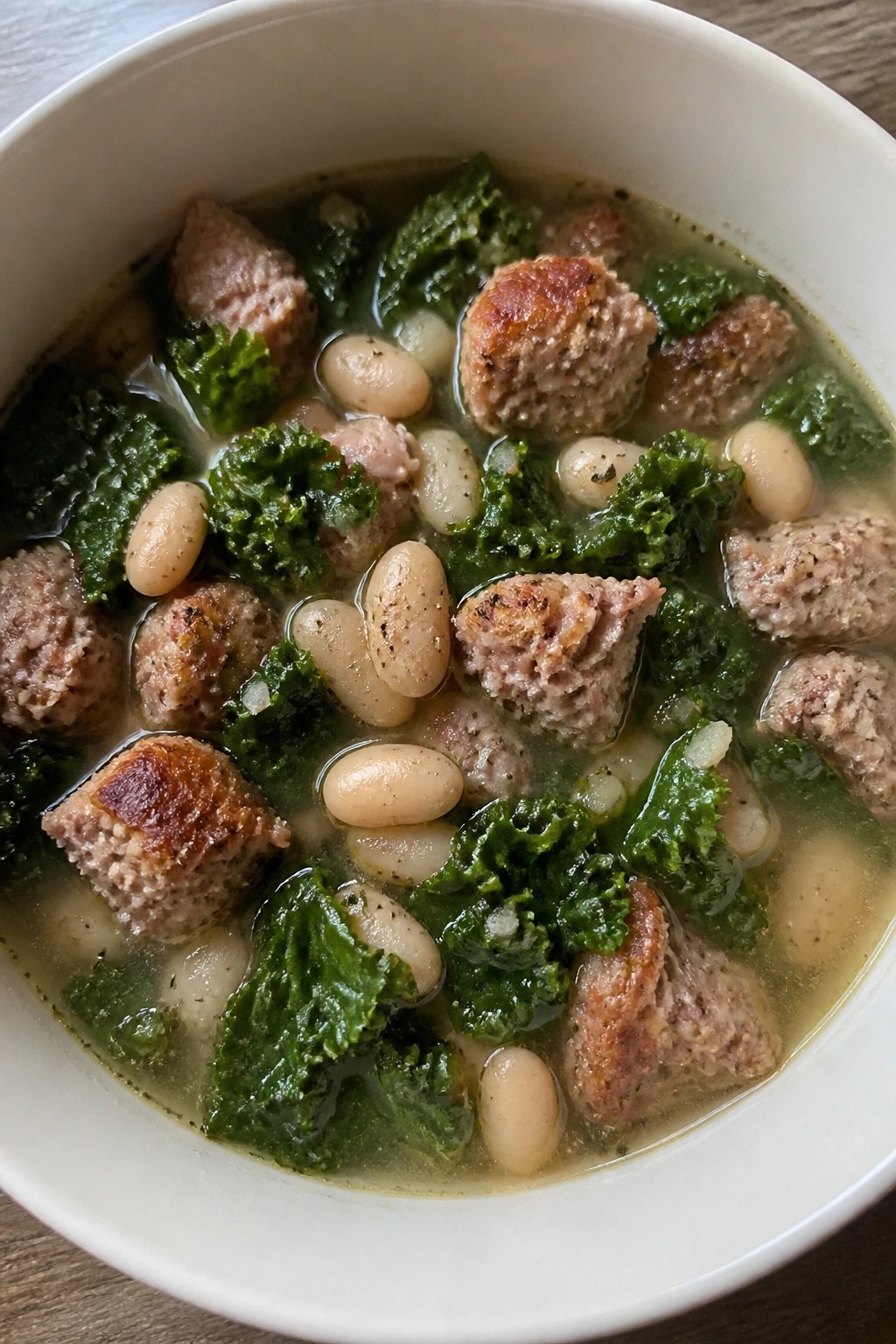 Italian Sausage Kale and White Bean Soup
