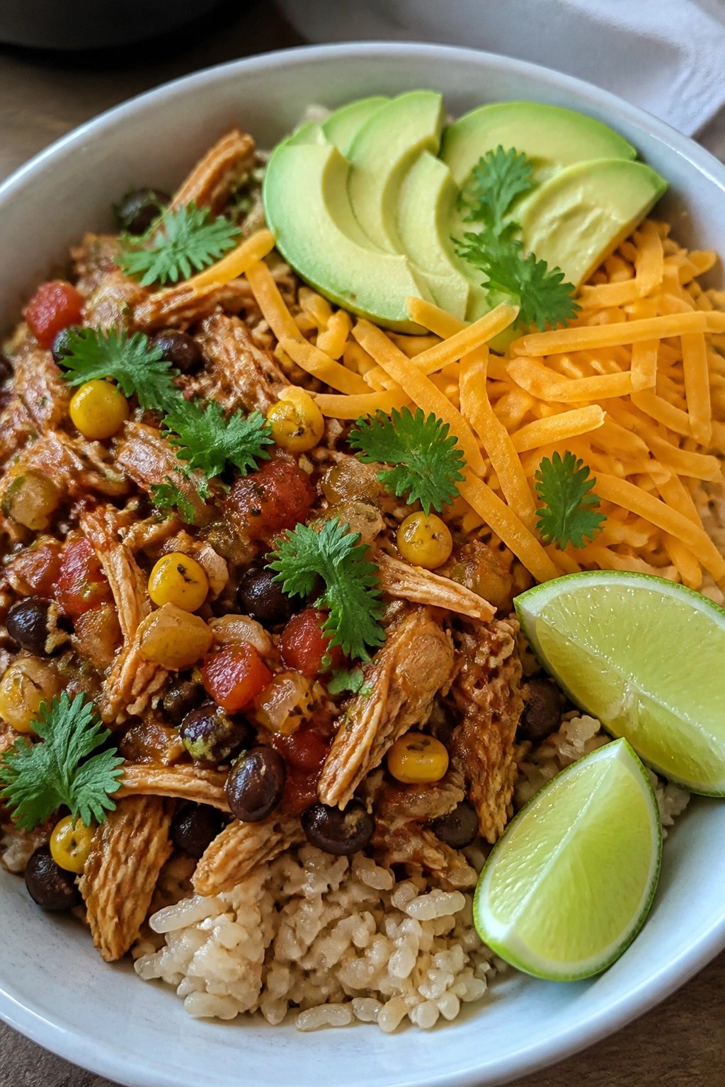 Slow Cooker Chicken Burrito Bowls