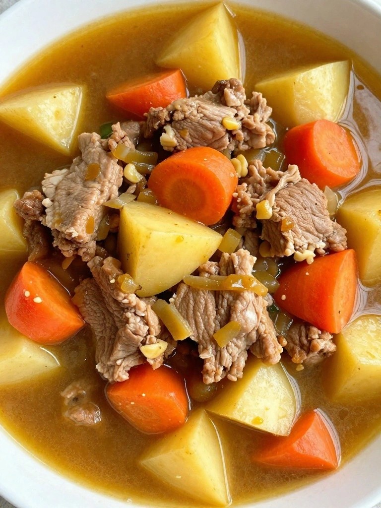 Maple-Mustard Pork Stew with Potatoes and Carrots