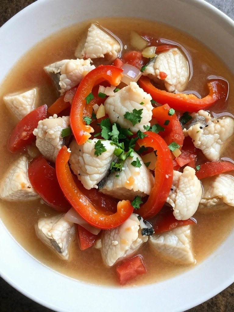 Caribbean Lime Fish Stew with Bell Peppers