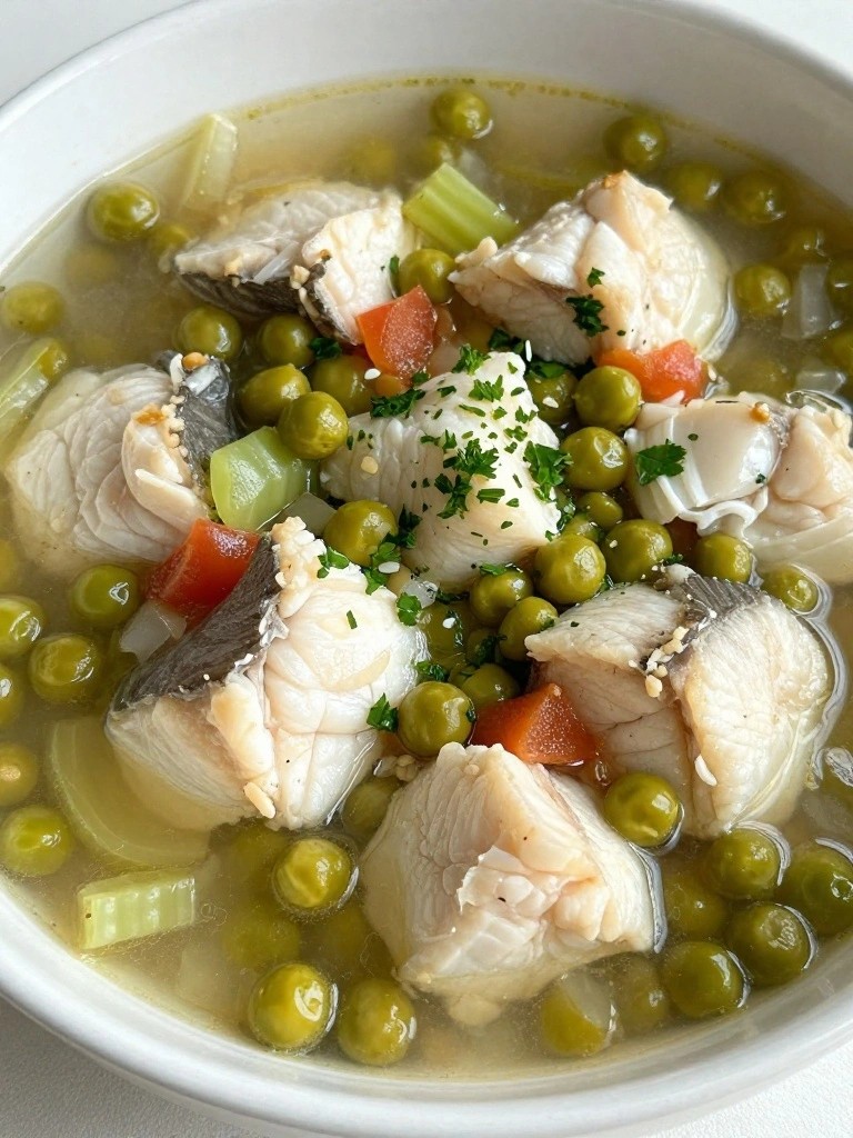Quick One-Pot Fish Stew with Peas and Celery