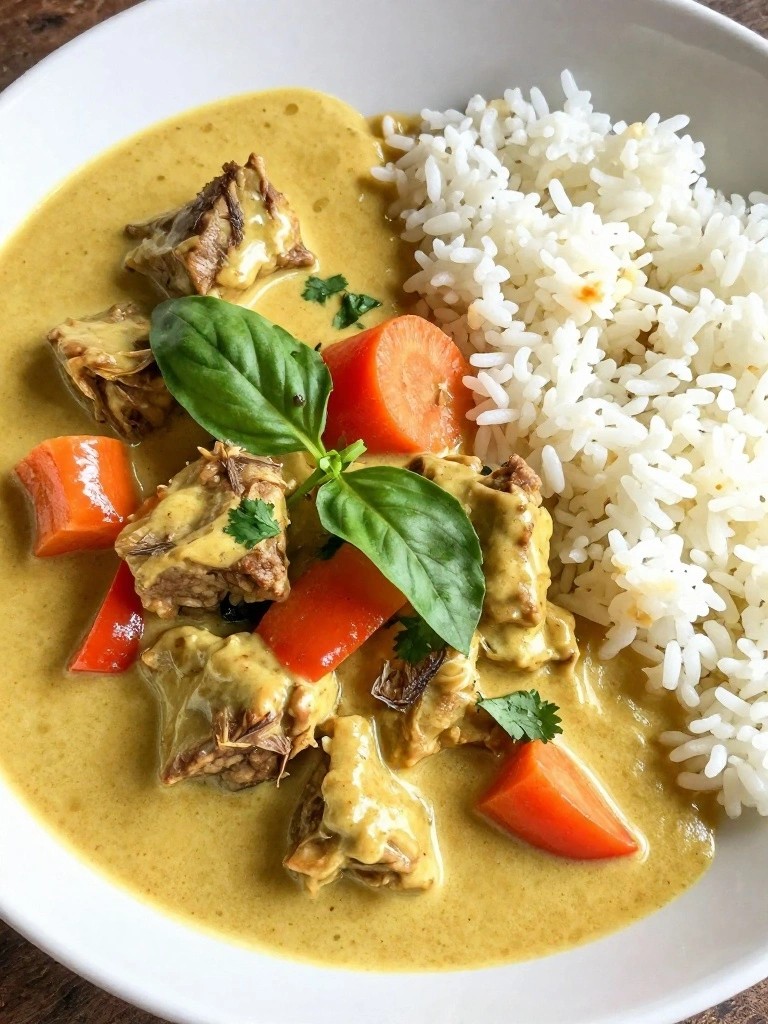 Thai Coconut Lamb Curry Stew with Red Curry Gravy