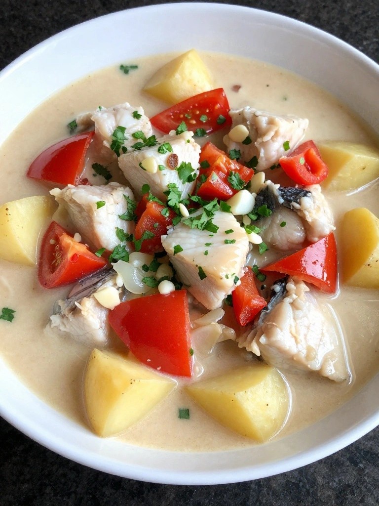 Brazilian Moqueca-Style Fish Stew with Tomatoes and Potatoes