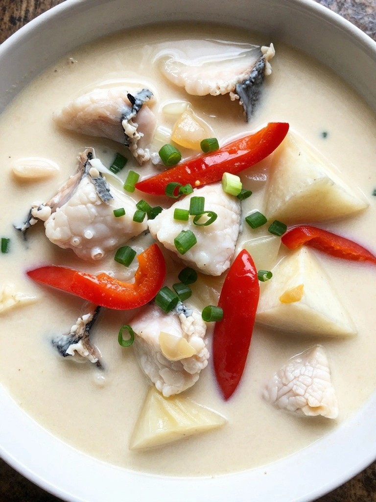 Jamaican Scotch Bonnet Coconut Fish Stew with Yams