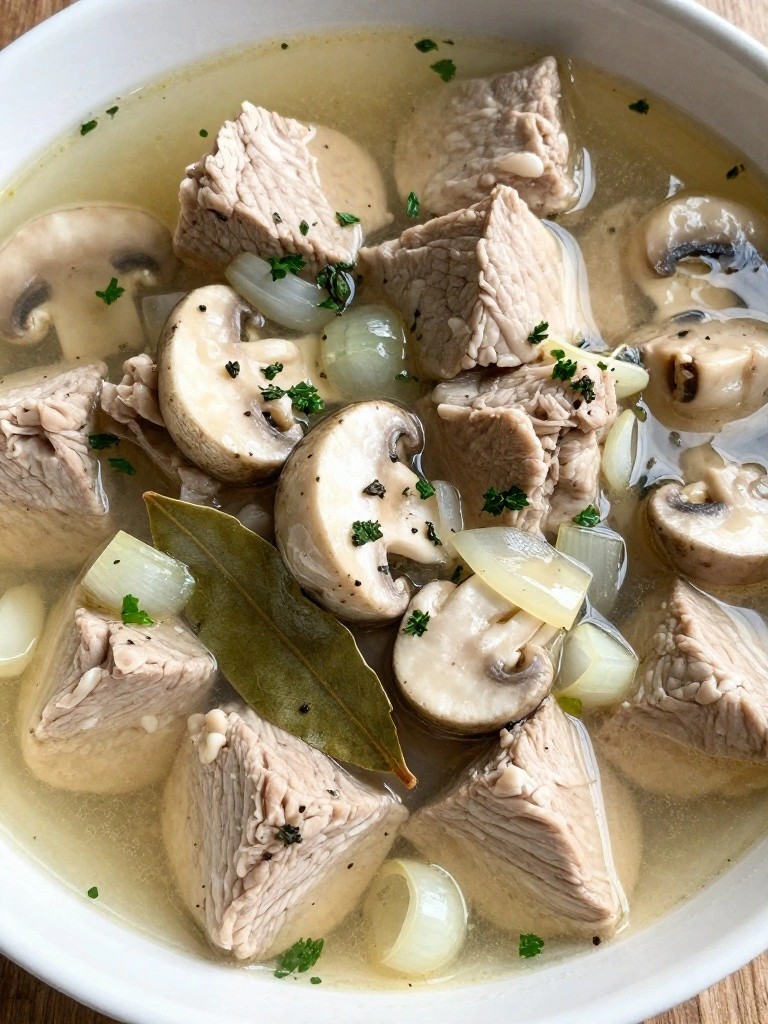 French White Wine and Mushroom Pork Stew
