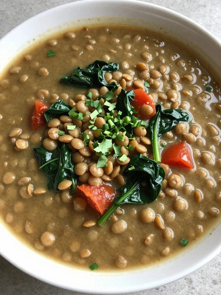 Indian Spiced Lentil and Spinach Soup