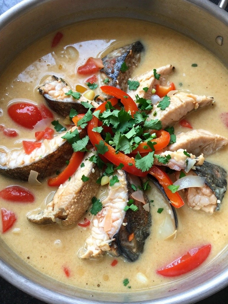 Brazilian Moqueca with Red Snapper, Bell Peppers, and Coconut Milk
