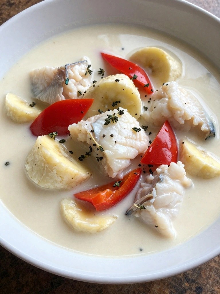 Caribbean Coconut Fish Stew with Plantains and Thyme