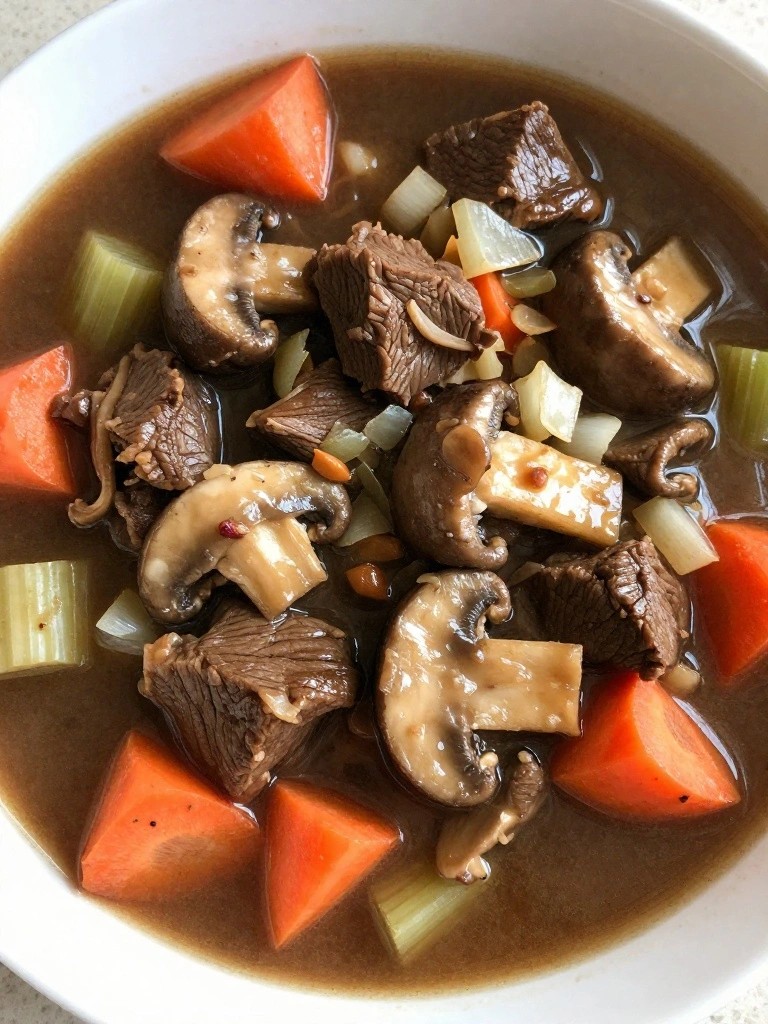 Stout Mushroom Beef Stew with Celery Root