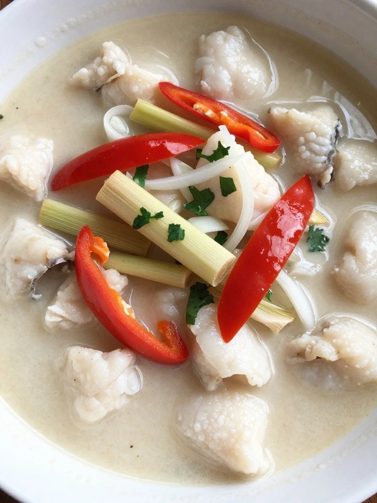 Thai Lemongrass Coconut Fish Stew with Red Peppers