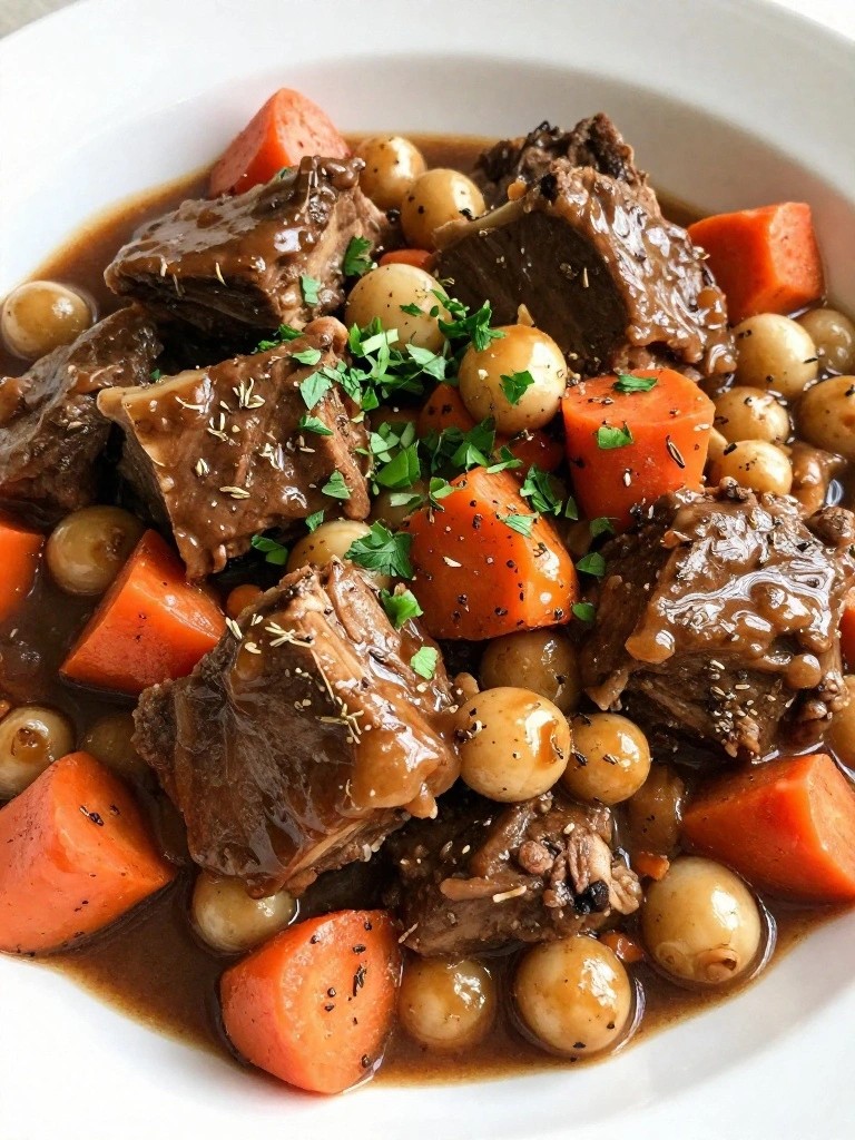 Rich French Lamb Stew with Red Wine and Pearl Onions