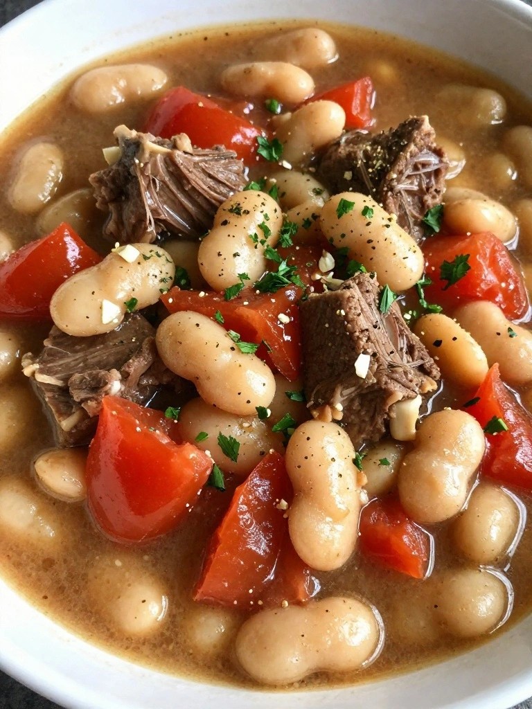 Rustic Italian Lamb Stew with Tomatoes and White Beans