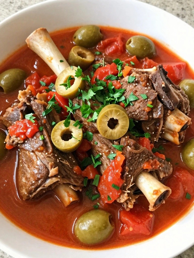 Mediterranean Lamb Shank Stew with Kalamata Olives and Tomatoes