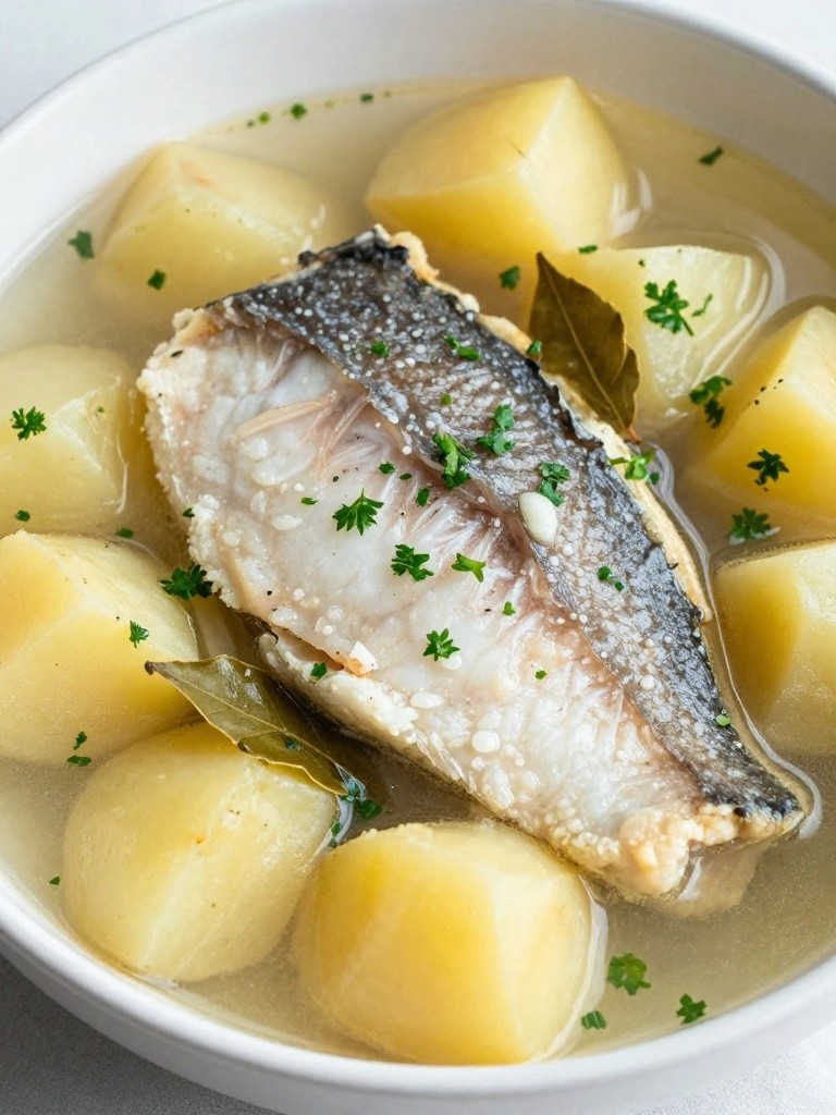 Portuguese Haddock Stew with Potatoes and Bay Leaves