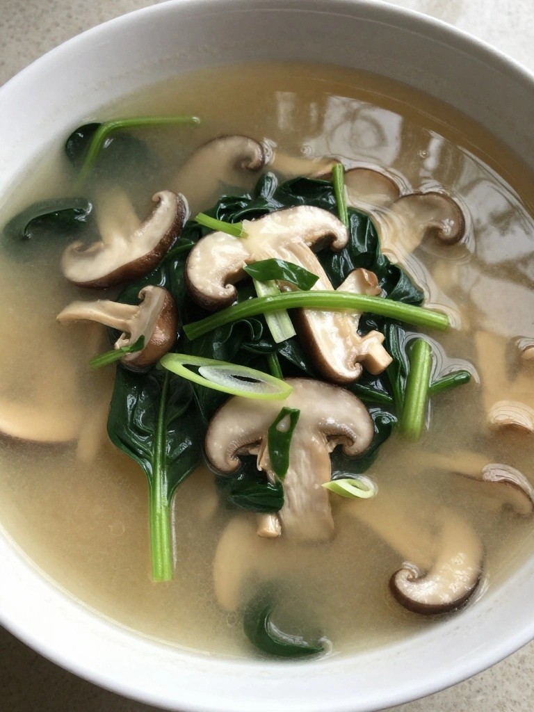 Miso Shiitake and Spinach Soup