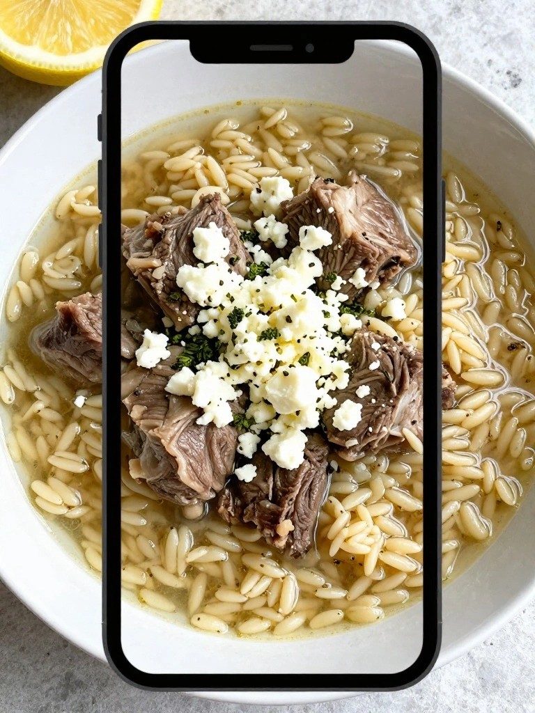 Greek Lemon and Oregano Lamb Stew with Orzo