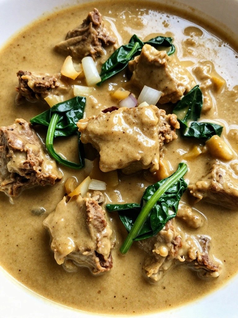 Indian Coconut Lamb Curry Stew with Spinach